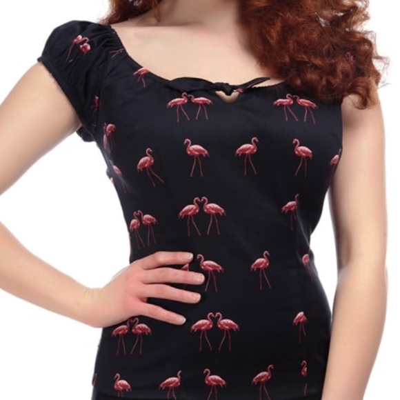 Collectif Tops - Collectif Flamingo top Size Medium European Size 12 US Size 8